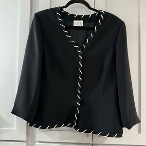David Warren women’s Black Blazer with White Trim